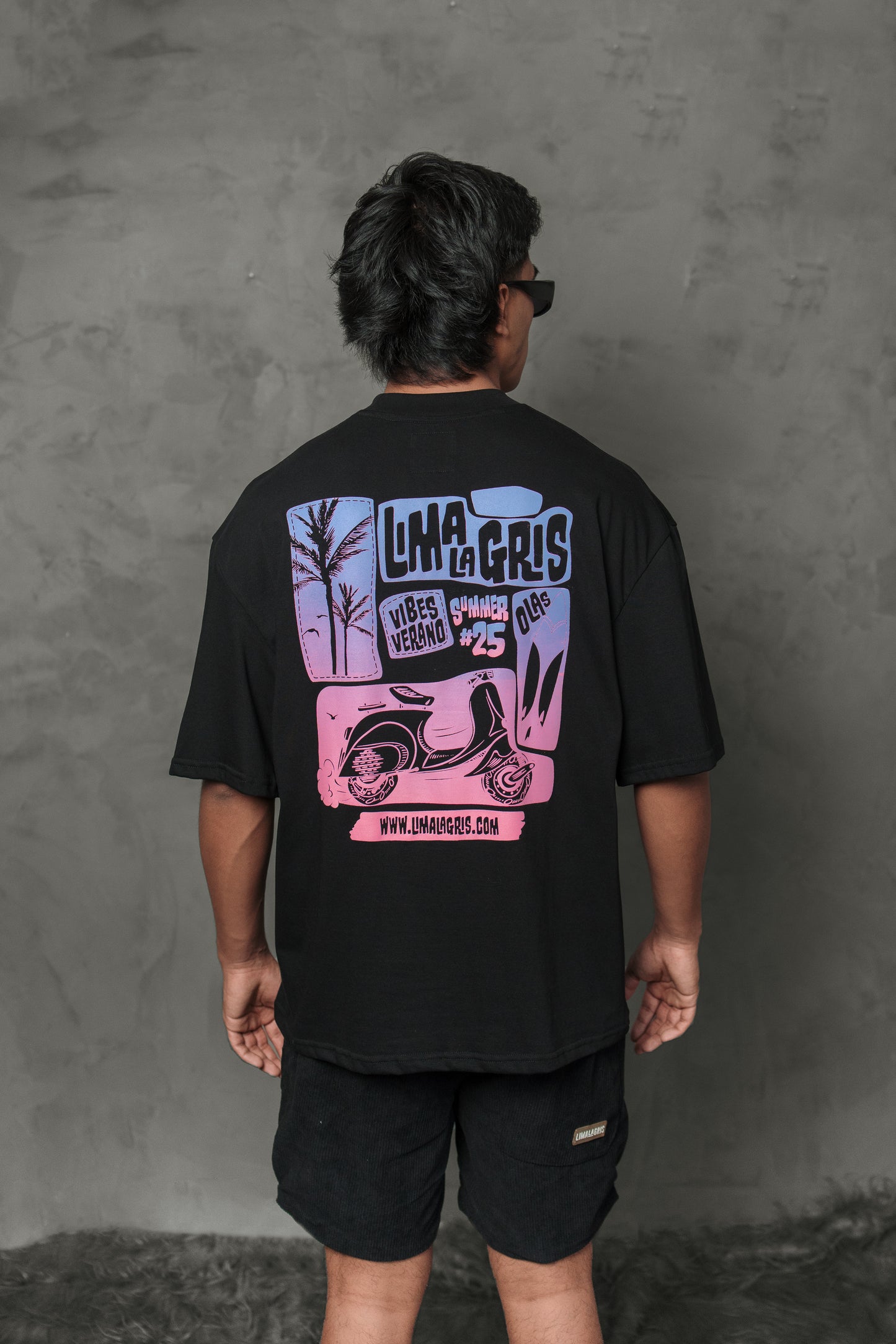 Polo Oversized Negro "Vespa"