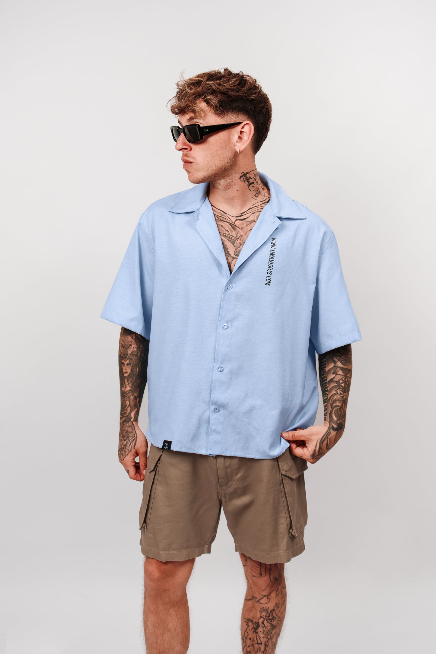 Camisa Kimono Celeste ´Merlín´