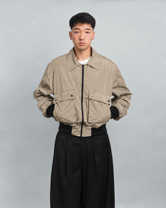 Beige Bomber Jacket 2026