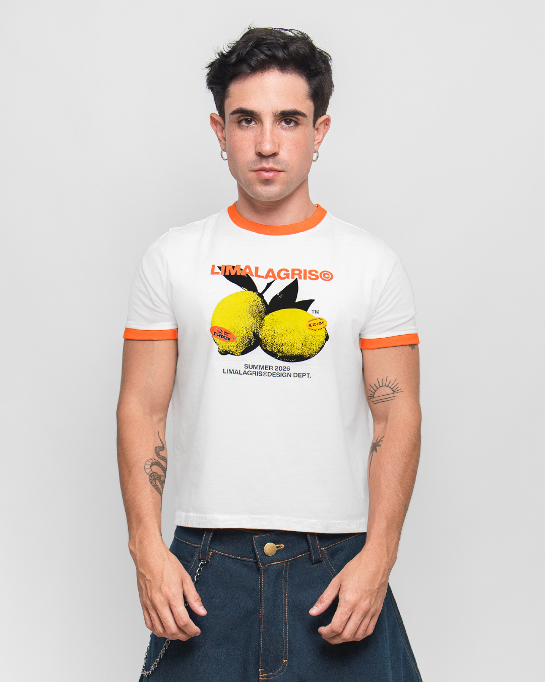 BABY TEE 'LEMONS' PEARL