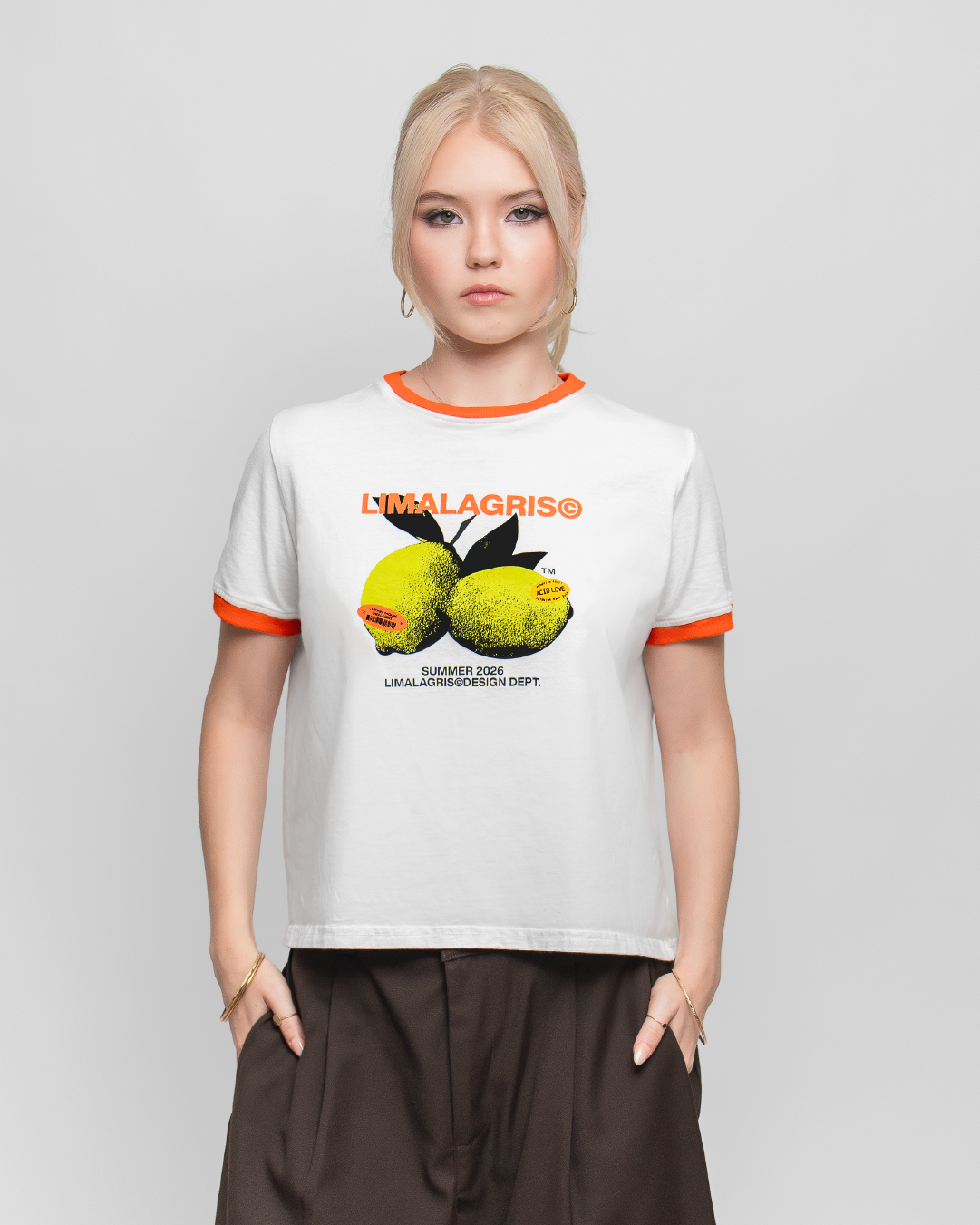 BABY TEE 'LEMONS' PEARL