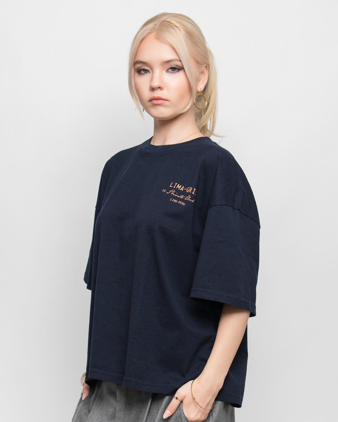BOXY TEE 'KEY' MIDNIGHT BLUE