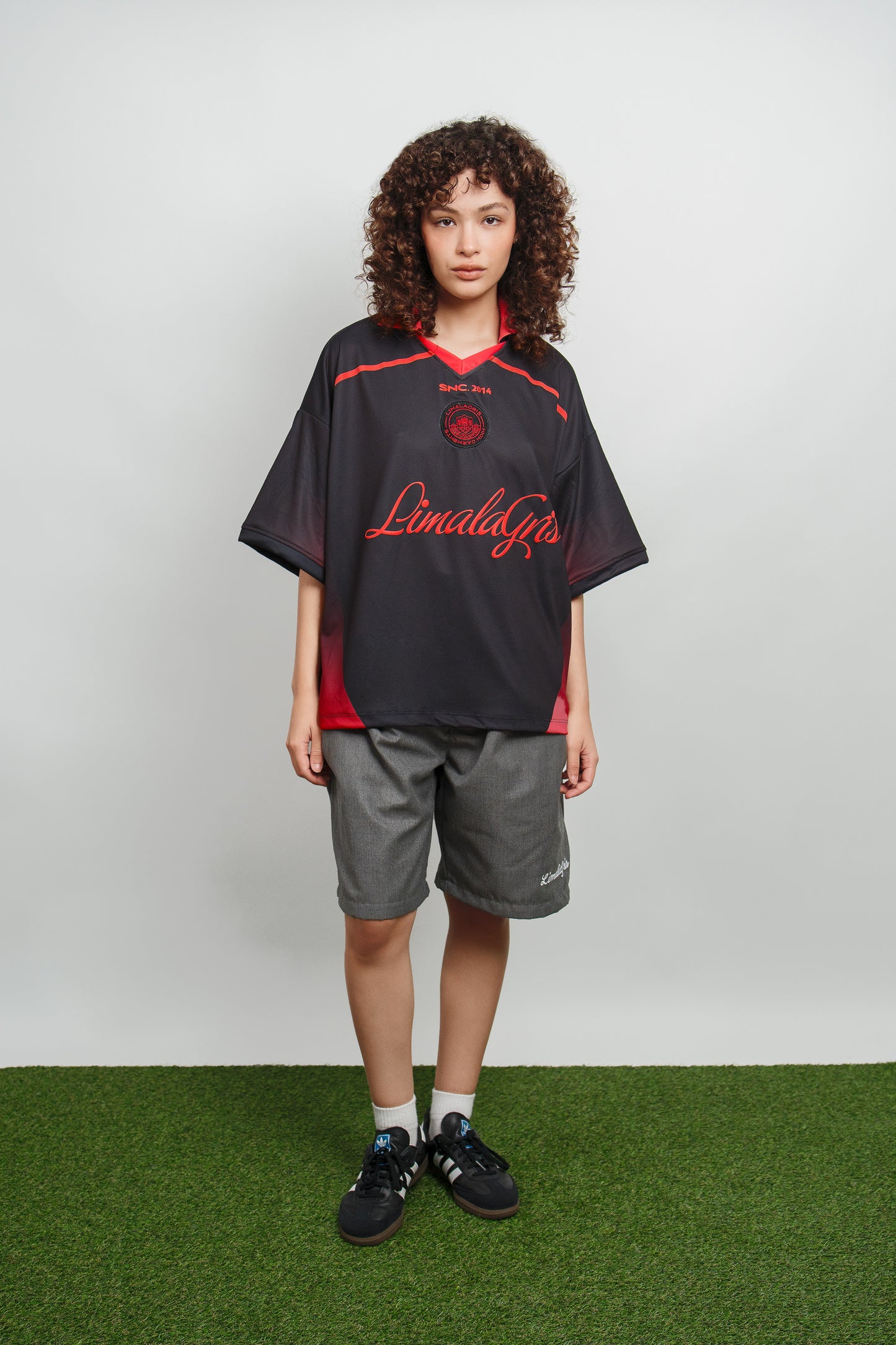 SOCCER T SHIRT BLACK RED