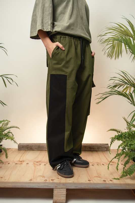 CHINESE PANT - GREEN & BLACK