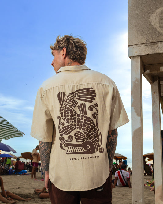 Camisa Kimono Beige "Moche"