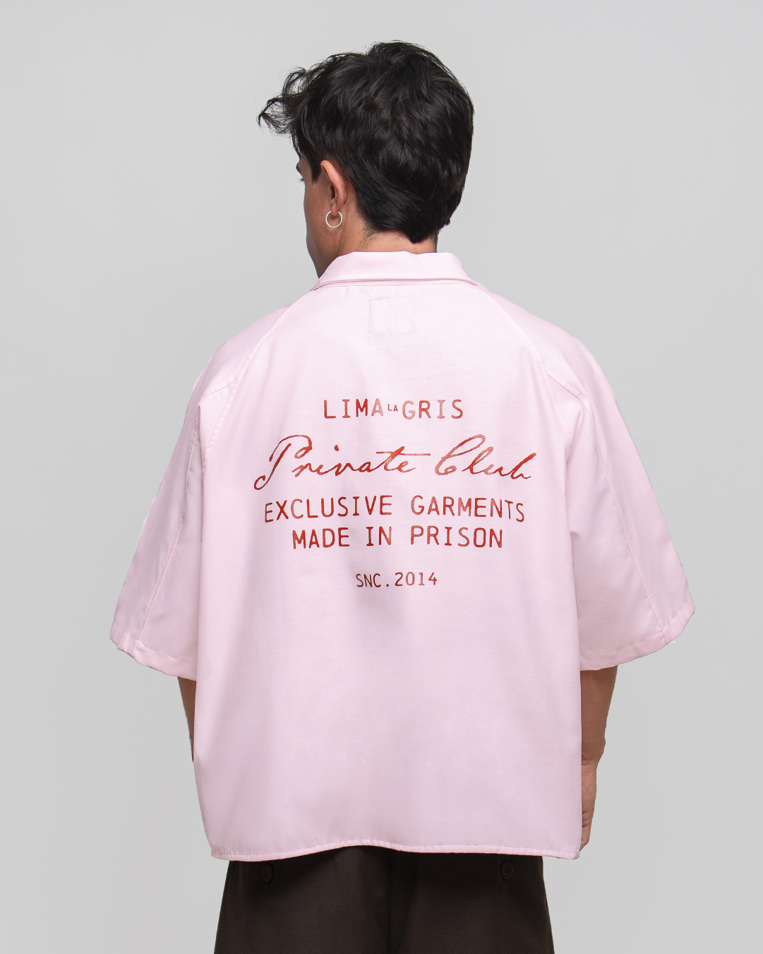 BOXY SHIRT 'PRIVATE CLUB' SOFT PINK