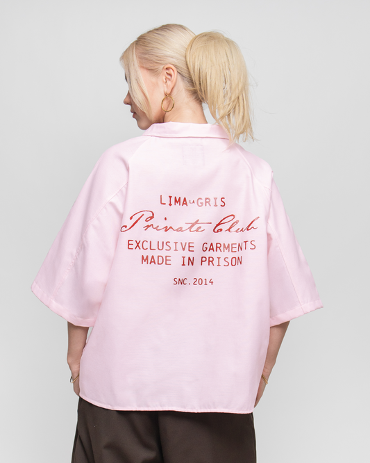 BOXY SHIRT 'PRIVATE CLUB' SOFT PINK