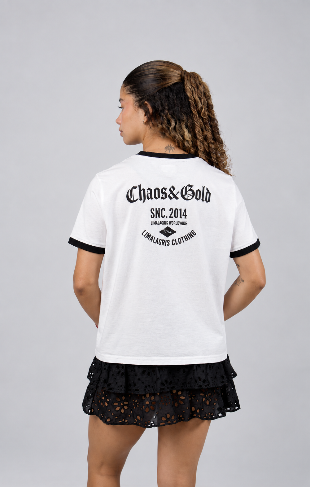 Baby tee black & white
