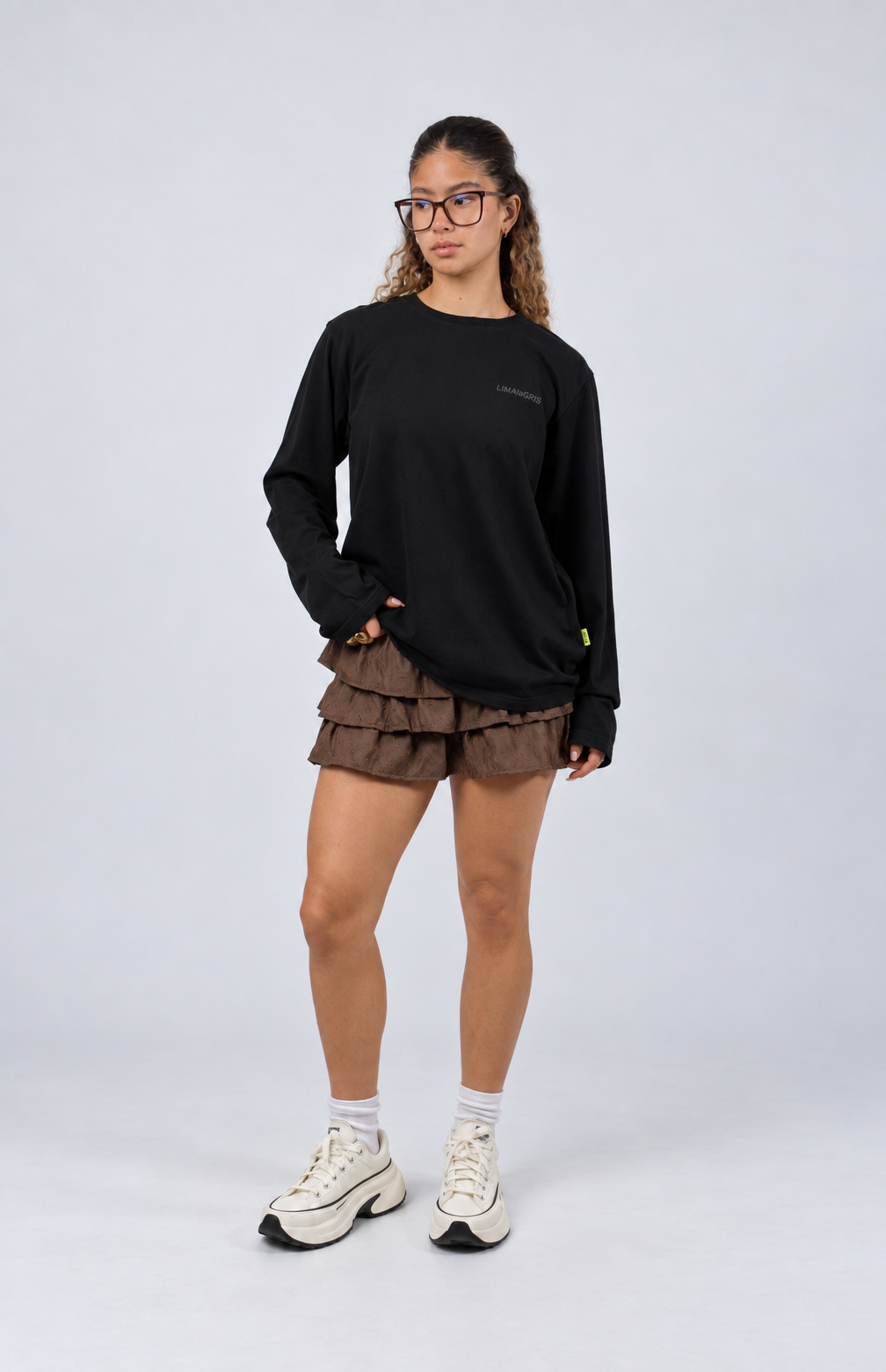 polo negro manga larga