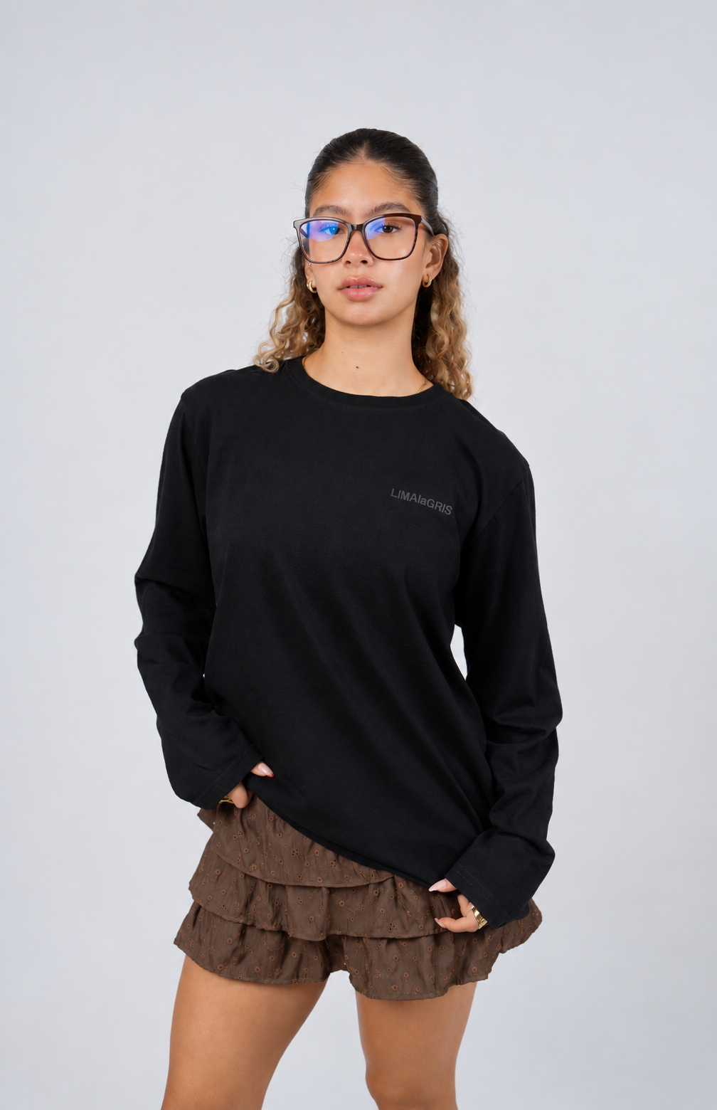 polo negro manga larga