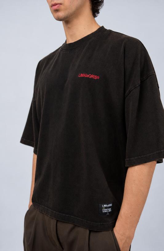 Polo Boxy Negro Mineral