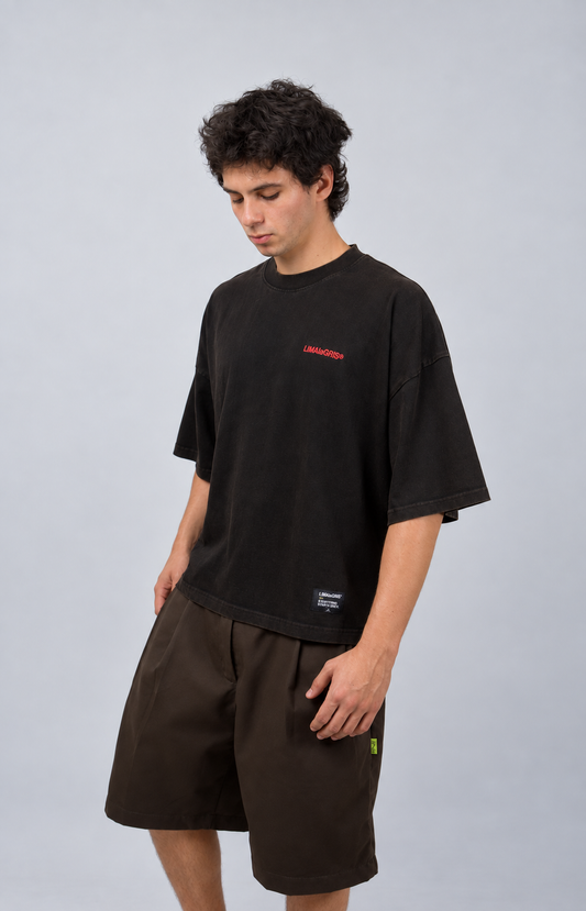Polo Boxy Negro Mineral
