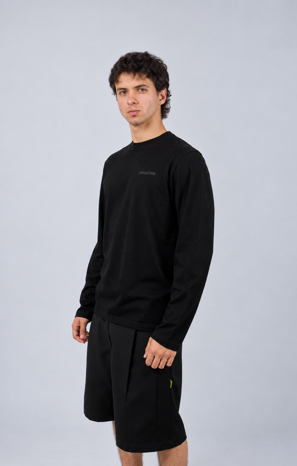 polo negro manga larga