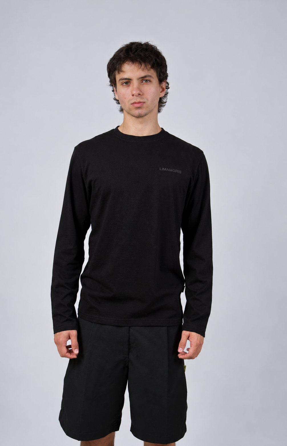 polo negro manga larga